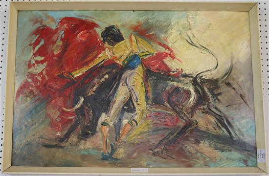 An oil on board matador